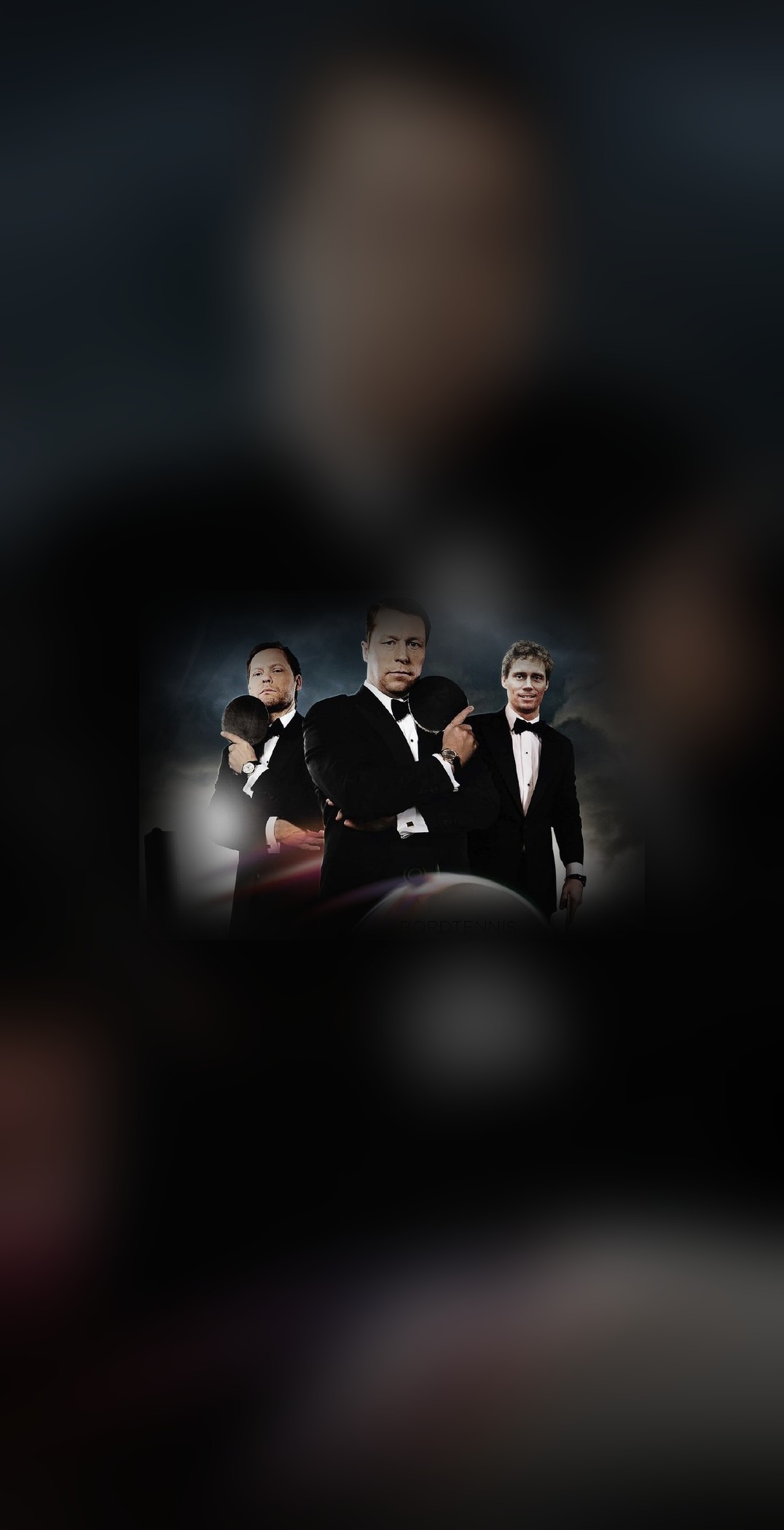 Poster for the Team EuroChamps in Malmö Arena featuring table tennis legends Mikael Appelgren, Jan-Ove Waldner and Jörgen Persson in black tie in front of Malmö's skyline – cover image for the World Champions' Dinner