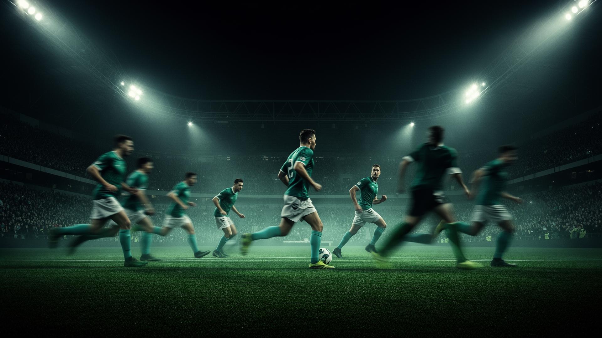 Sports arena under floodlights
